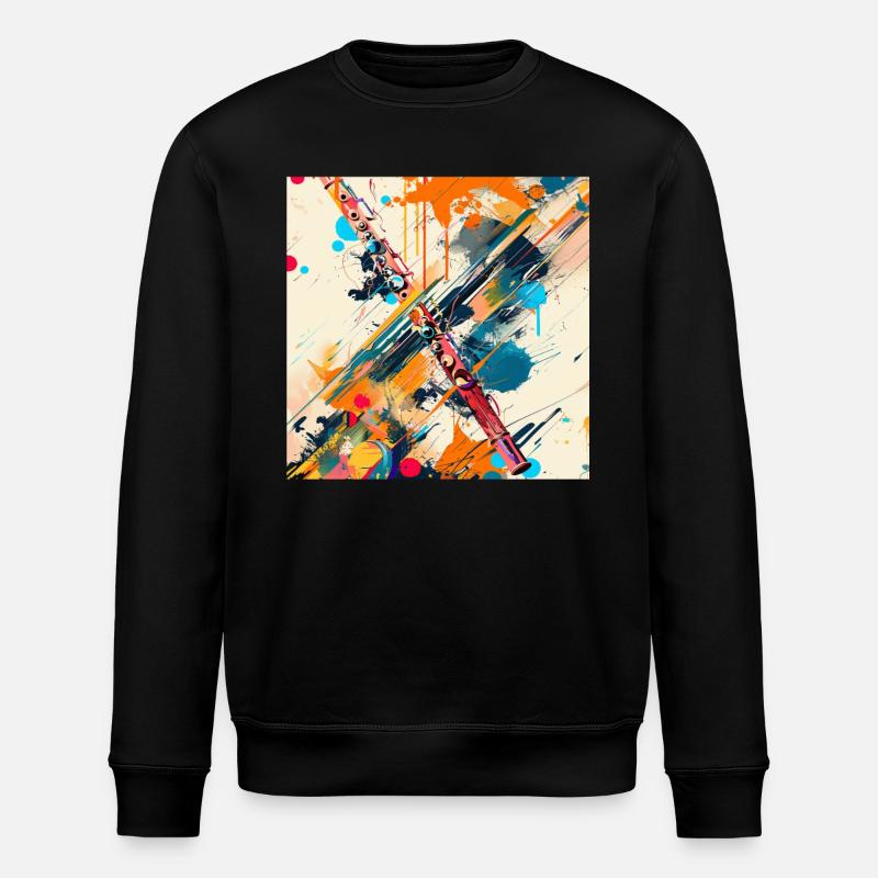 Querflöte - Stanley/Stella Unisex Bio-Sweatshirt ROLLER - Schwarz