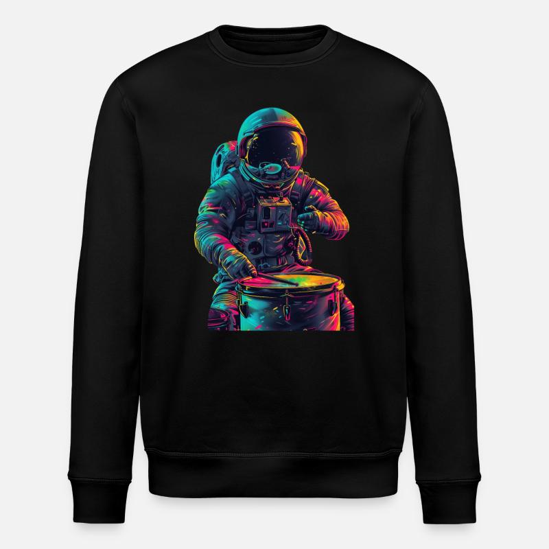 Astronaut Trommeln - Stanley/Stella Unisex Bio-Sweatshirt ROLLER - Schwarz