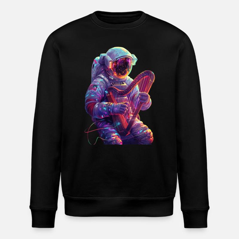 Astronaut Harfe - Stanley/Stella Unisex Bio-Sweatshirt ROLLER - Schwarz