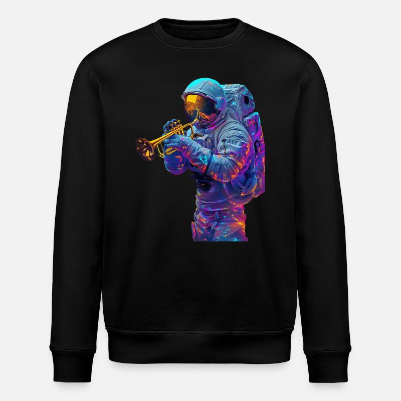Astronaut Trompete - Stanley/Stella Unisex Bio-Sweatshirt ROLLER - Schwarz