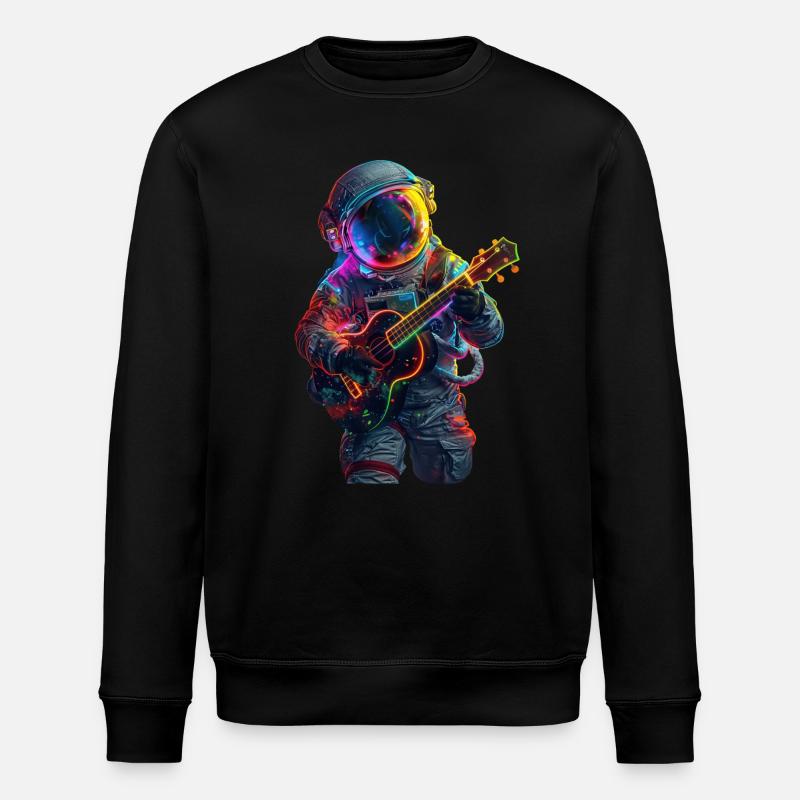Astronauten Ukulele - Stanley/Stella Unisex Bio-Sweatshirt ROLLER - Schwarz