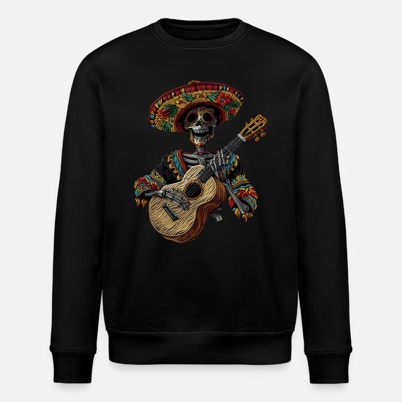 Ukulele Mexikanisches Skelett - Stanley/Stella Unisex Bio-Sweatshirt ROLLER - Schwarz