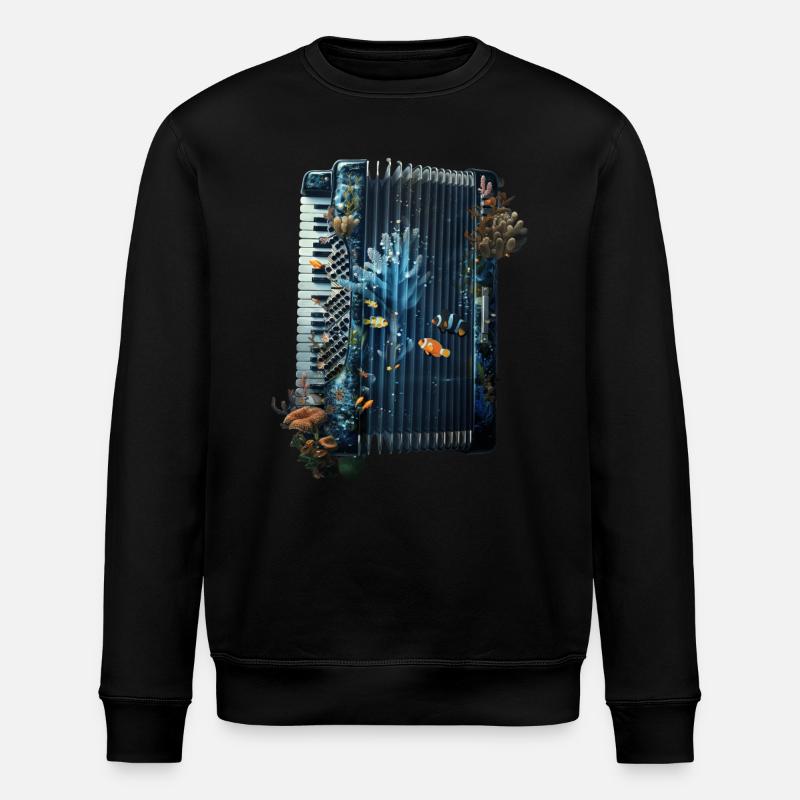 Fisch Akkordeon - Stanley/Stella Unisex Bio-Sweatshirt ROLLER - Schwarz