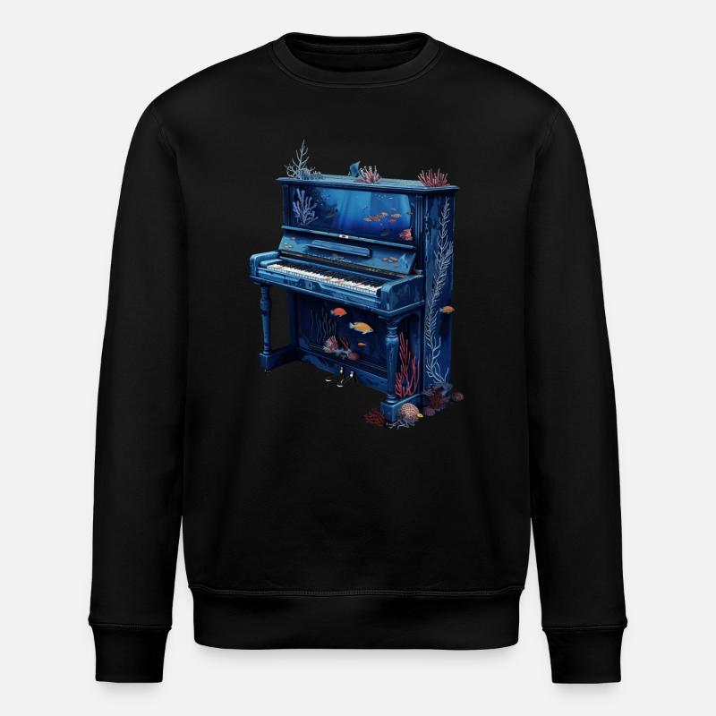 Fisch Klavier - Stanley/Stella Unisex Bio-Sweatshirt ROLLER - Schwarz