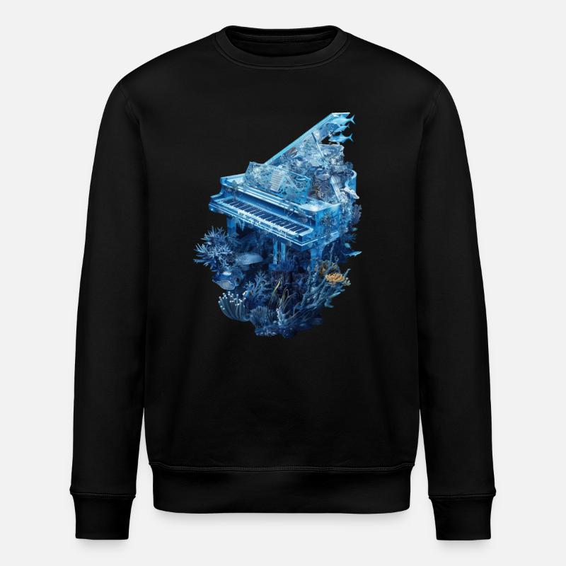 Piano Poisson - Sweat bio ROLLER Stanley/Stella Unisexe - noir