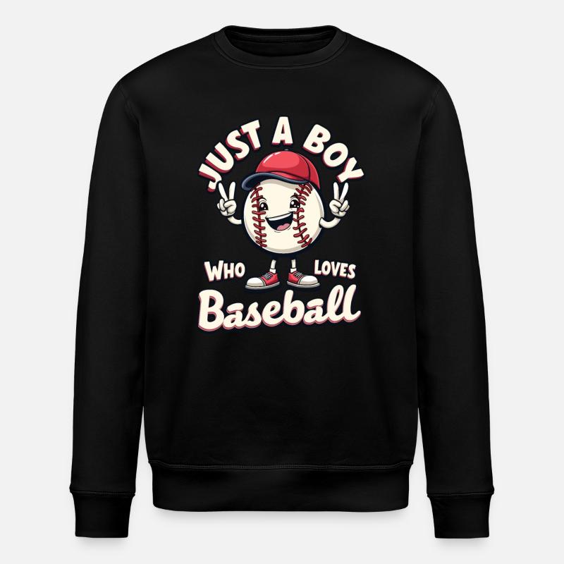 Baseball, Baseballspieler, Junge, Baseballer - Stanley/Stella Unisex Bio-Sweatshirt ROLLER - Schwarz