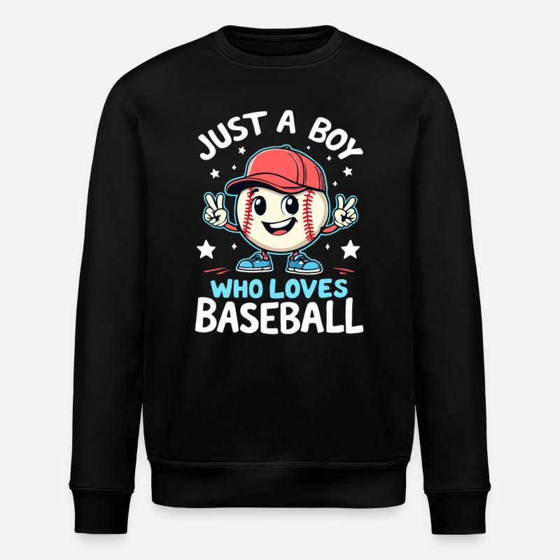 Baseball, Baseballspieler, Junge, Baseballer - Stanley/Stella Unisex Bio-Sweatshirt ROLLER - Schwarz