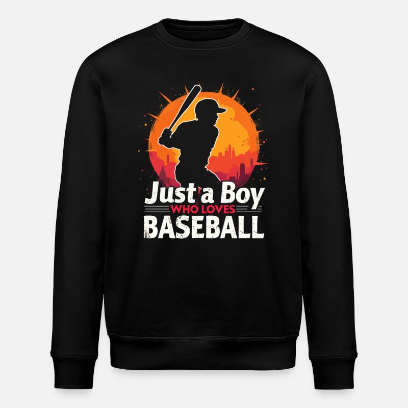 Baseball, Baseballspieler, Junge, Baseballer - Stanley/Stella Unisex Bio-Sweatshirt ROLLER - Schwarz