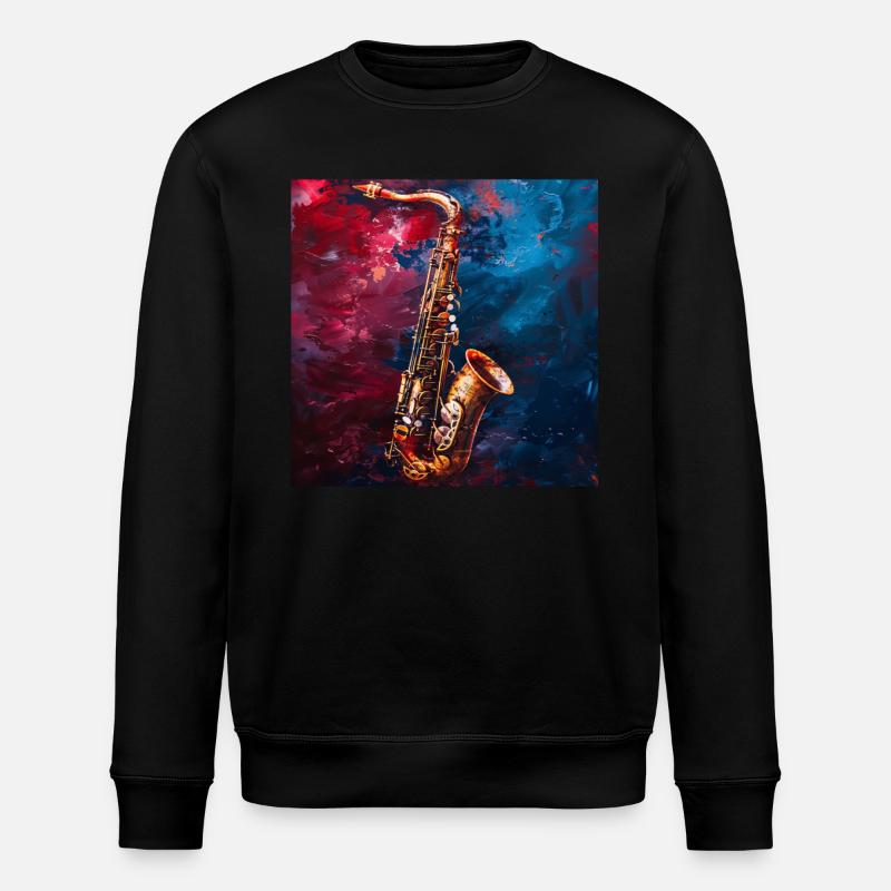 Saxophon - Stanley/Stella Unisex Bio-Sweatshirt ROLLER - Schwarz