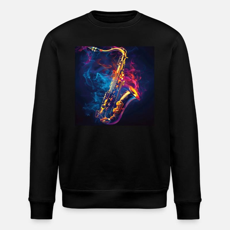 Saxophon - Stanley/Stella Unisex Bio-Sweatshirt ROLLER - Schwarz