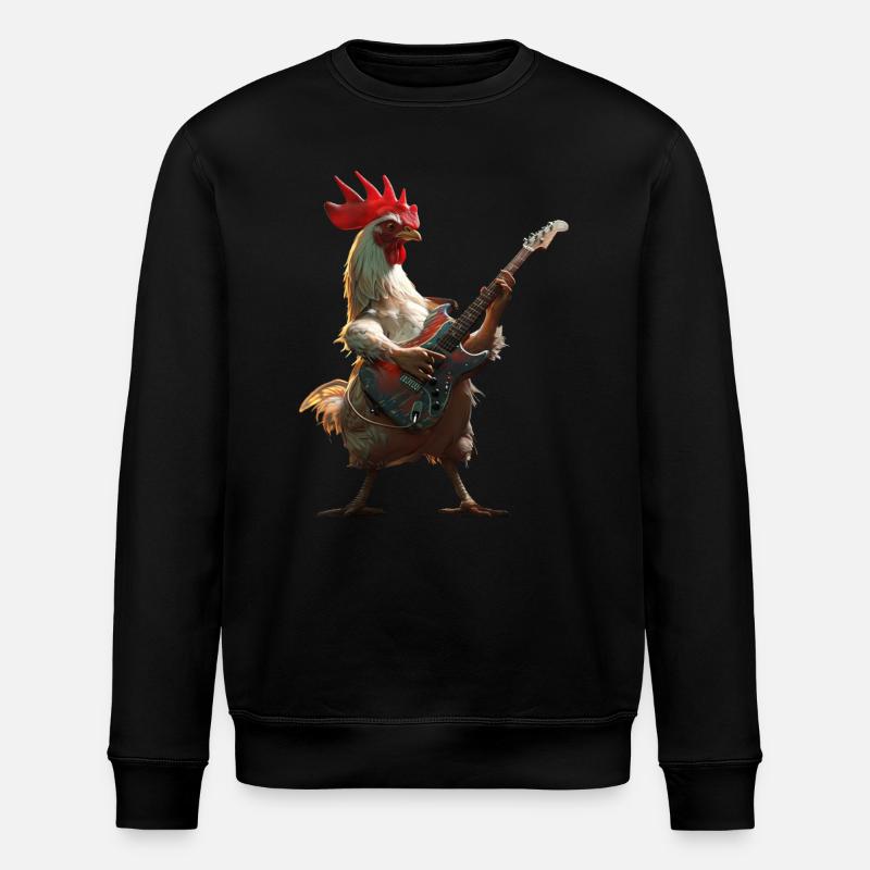 Hahn Gitarre - Stanley/Stella Unisex Bio-Sweatshirt ROLLER - Schwarz