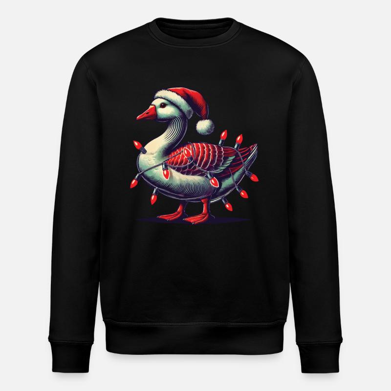 Noël drôle oie maladroite - Sweat bio ROLLER Stanley/Stella Unisexe - noir