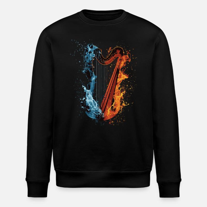 Harfe - Stanley/Stella Unisex Bio-Sweatshirt ROLLER - Schwarz