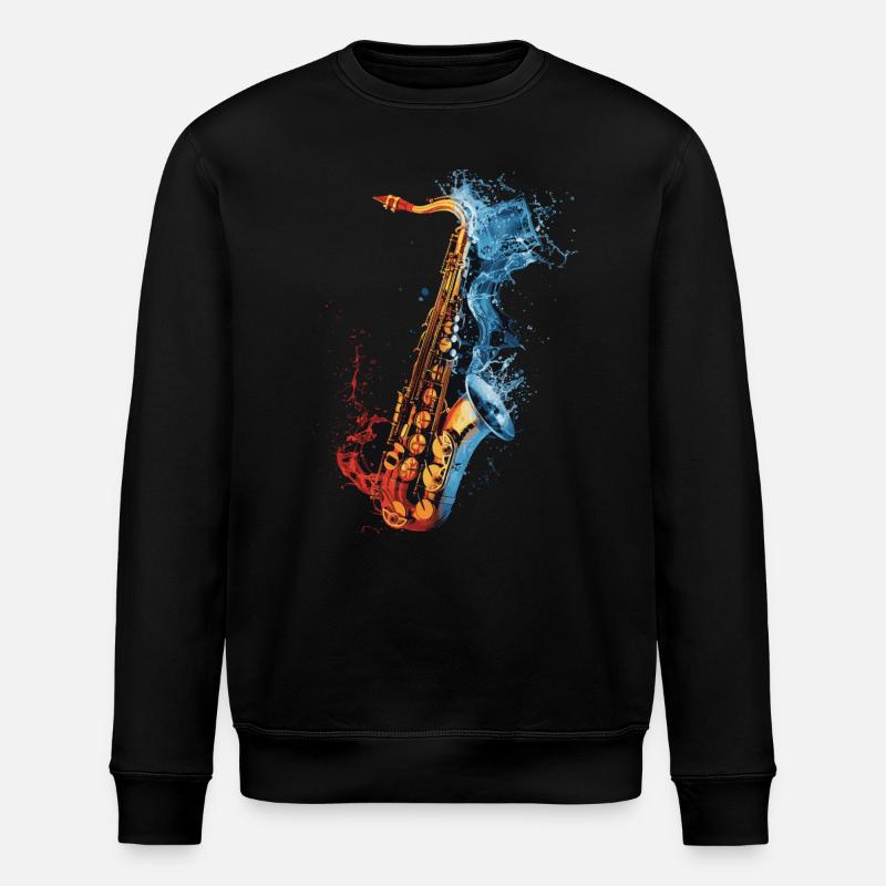 Saxophon - Stanley/Stella Unisex Bio-Sweatshirt ROLLER - Schwarz