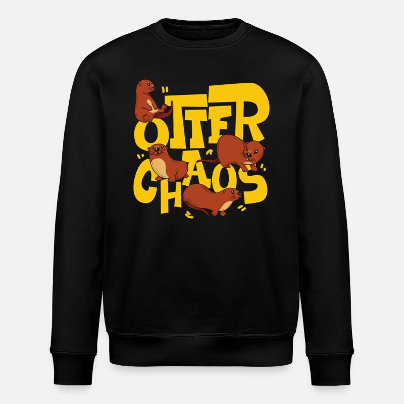 Otter Pun Otter Chaos - Stanley/Stella Unisex Bio-Sweatshirt ROLLER - Schwarz