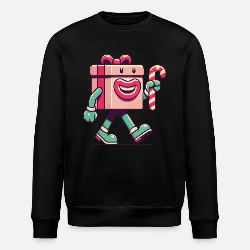 Fröhliches Weihnachtsgeschenk Maskottchen - Stanley/Stella Unisex Bio-Sweatshirt ROLLER - Schwarz
