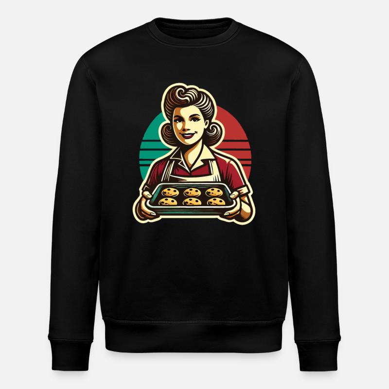 Nostalgic Baking Experience Retro - Stanley/Stella ROLLER Unisex Organic Sweatshirt - black