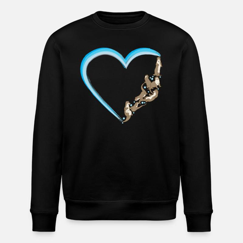 Otter Heart - Stanley/Stella Unisex Bio-Sweatshirt ROLLER - Schwarz