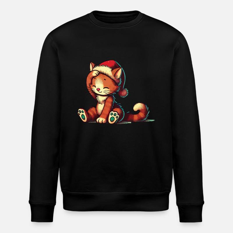 Chat mignon Noël look rétro - Sweat bio ROLLER Stanley/Stella Unisexe - noir