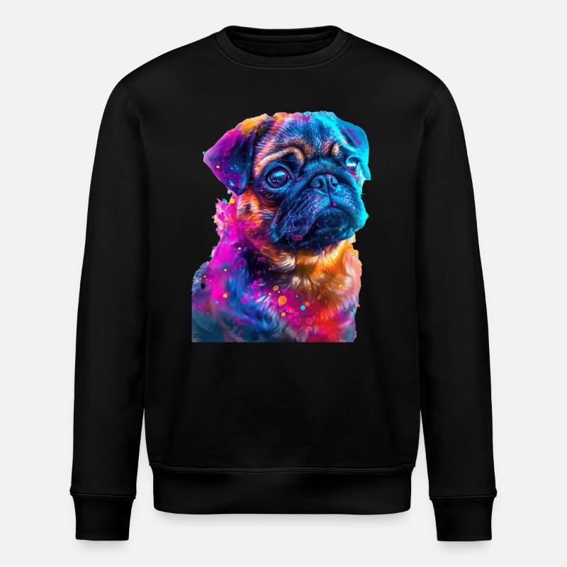 Mops - Stanley/Stella Unisex Bio-Sweatshirt ROLLER - Schwarz