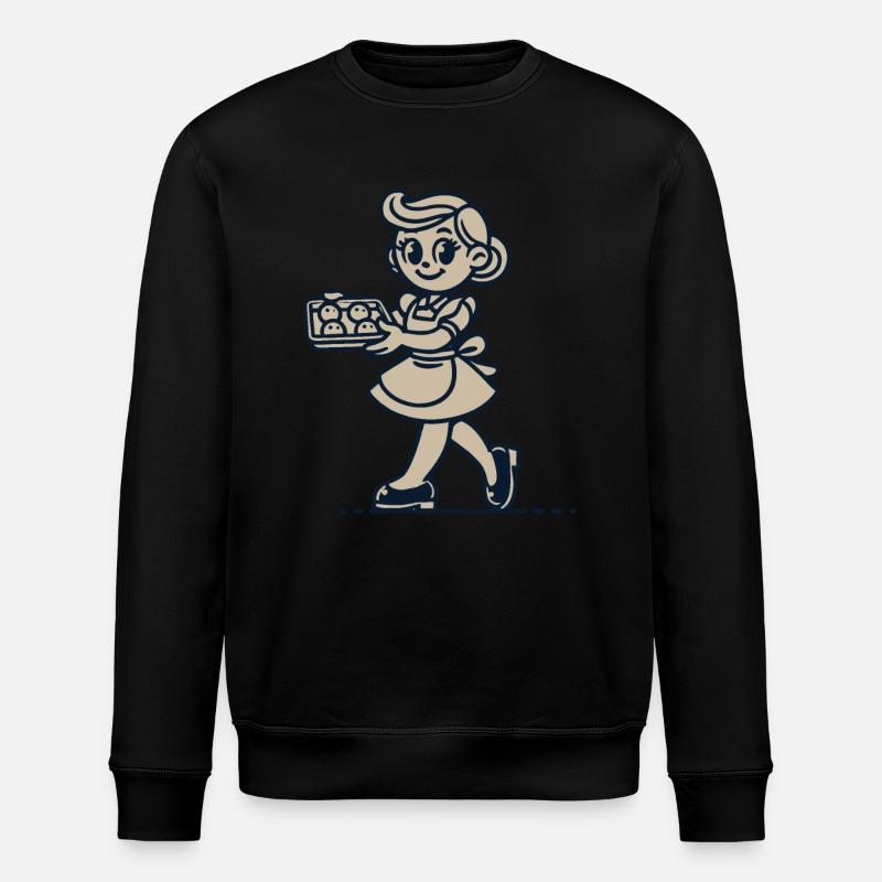Cheerful cook with biscuits - Stanley/Stella ROLLER Unisex Organic Sweatshirt - black