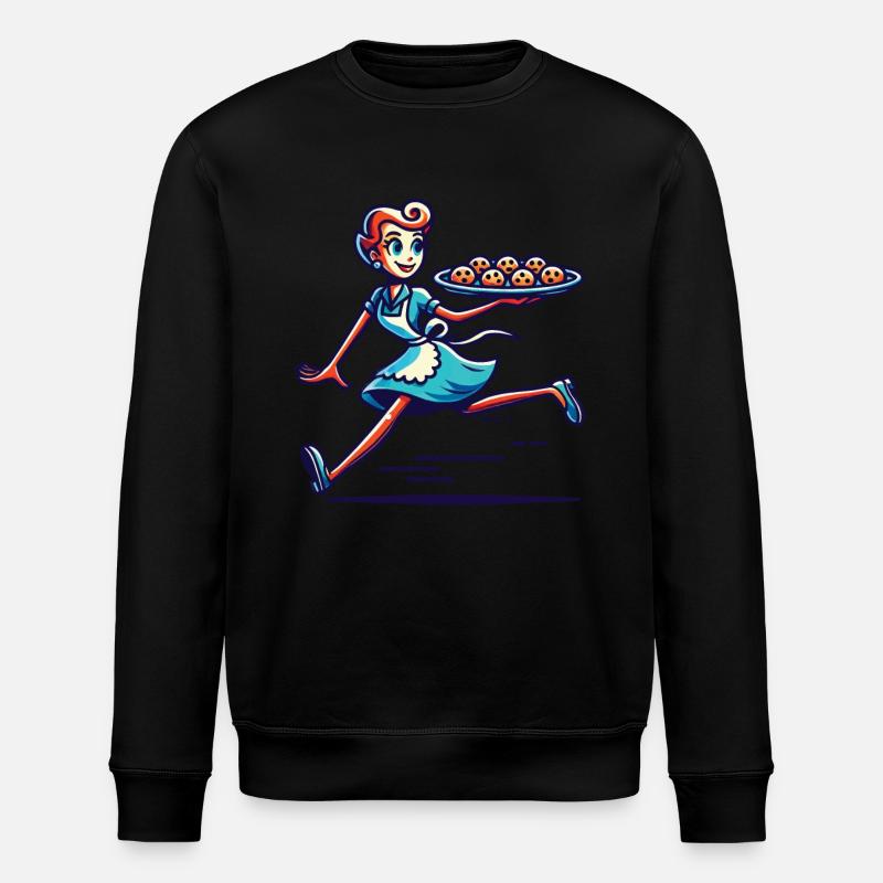 Cheerful baker serving fresh cookies - Stanley/Stella ROLLER Unisex Organic Sweatshirt - black