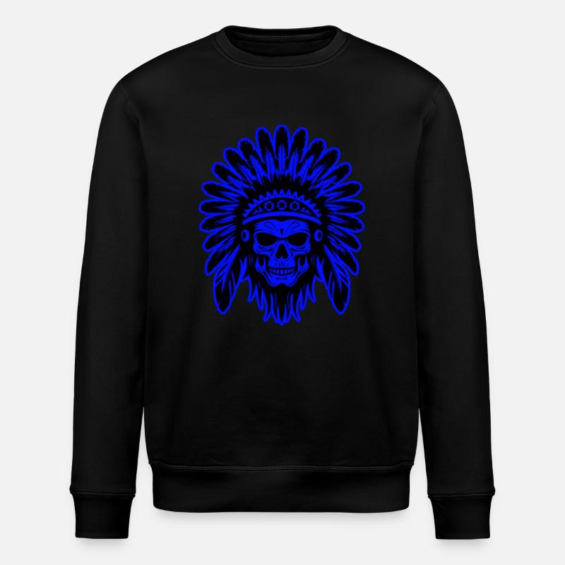 Apache Skull Indian - Stanley/Stella ROLLER Unisex Organic Sweatshirt - black