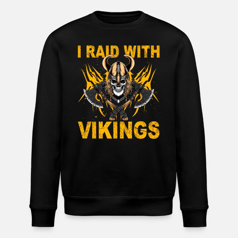 I raid with Vikings - Stanley/Stella ROLLER Unisex Organic Sweatshirt - black