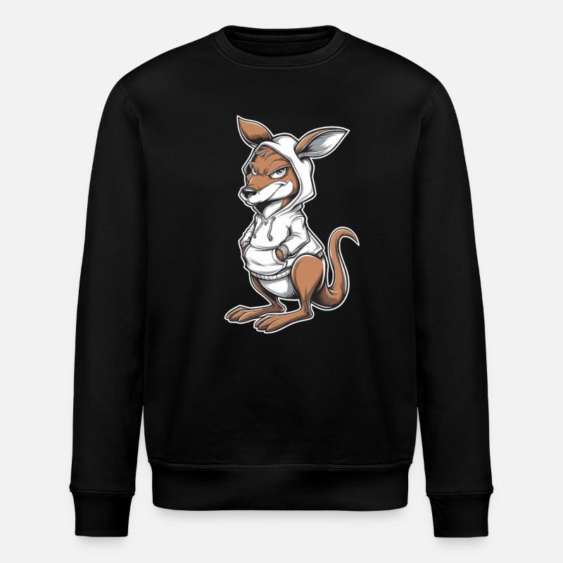 Kangaroo Kangaroo Australian Animals - Stanley/Stella ROLLER Unisex Organic Sweatshirt - black