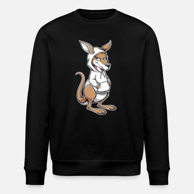 Kangaroo Kangaroo Australian Animals - Stanley/Stella ROLLER Unisex Organic Sweatshirt - black