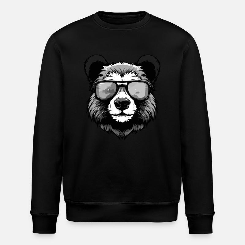 Fête cool hipster panda - Sweat bio ROLLER Stanley/Stella Unisexe - noir