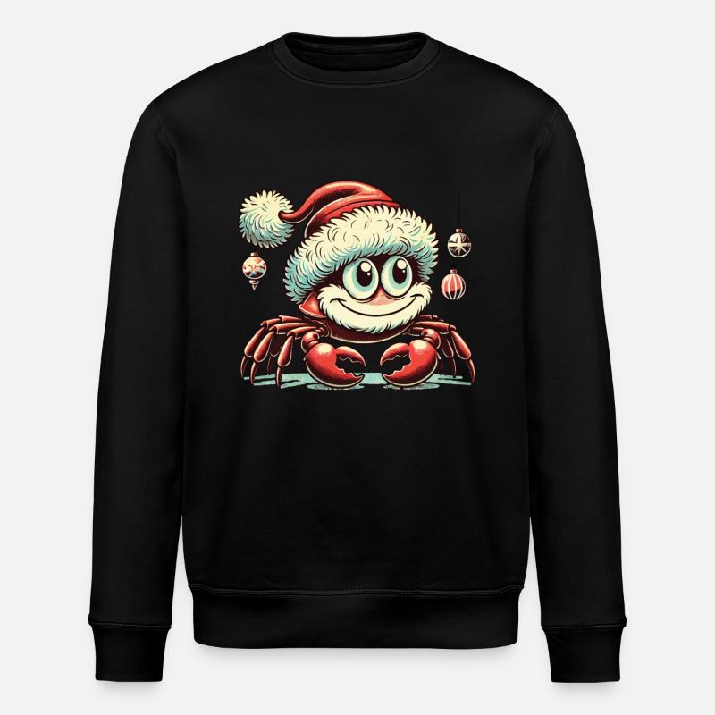 Christmas crab with hat - Stanley/Stella ROLLER Unisex Organic Sweatshirt - black