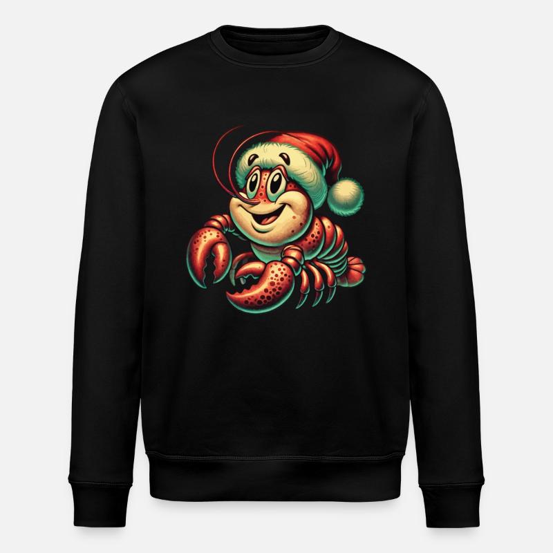 Homard de Noël avec chapeau - Sweat bio ROLLER Stanley/Stella Unisexe - noir