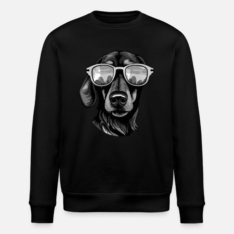 Dachshund Hund Kopf Dackel - Stanley/Stella Unisex Bio-Sweatshirt ROLLER - Schwarz