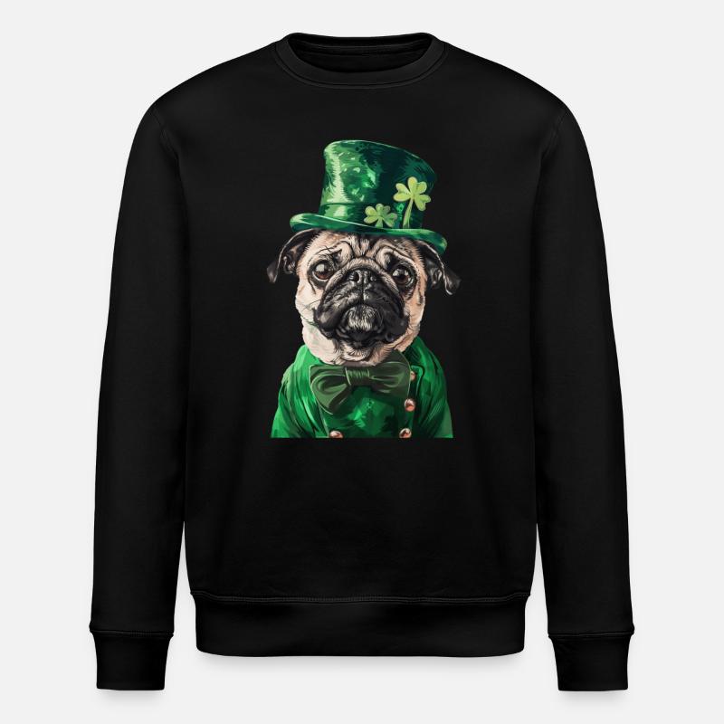Mops - Stanley/Stella Unisex Bio-Sweatshirt ROLLER - Schwarz