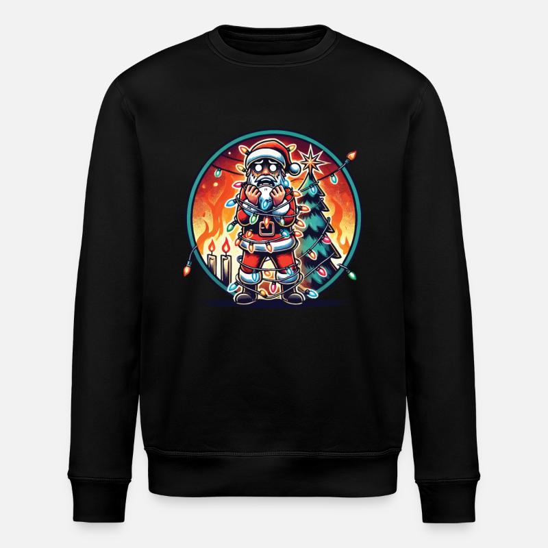 Stromschlag Weihnachtsmann Chaos - Stanley/Stella Unisex Bio-Sweatshirt ROLLER - Schwarz