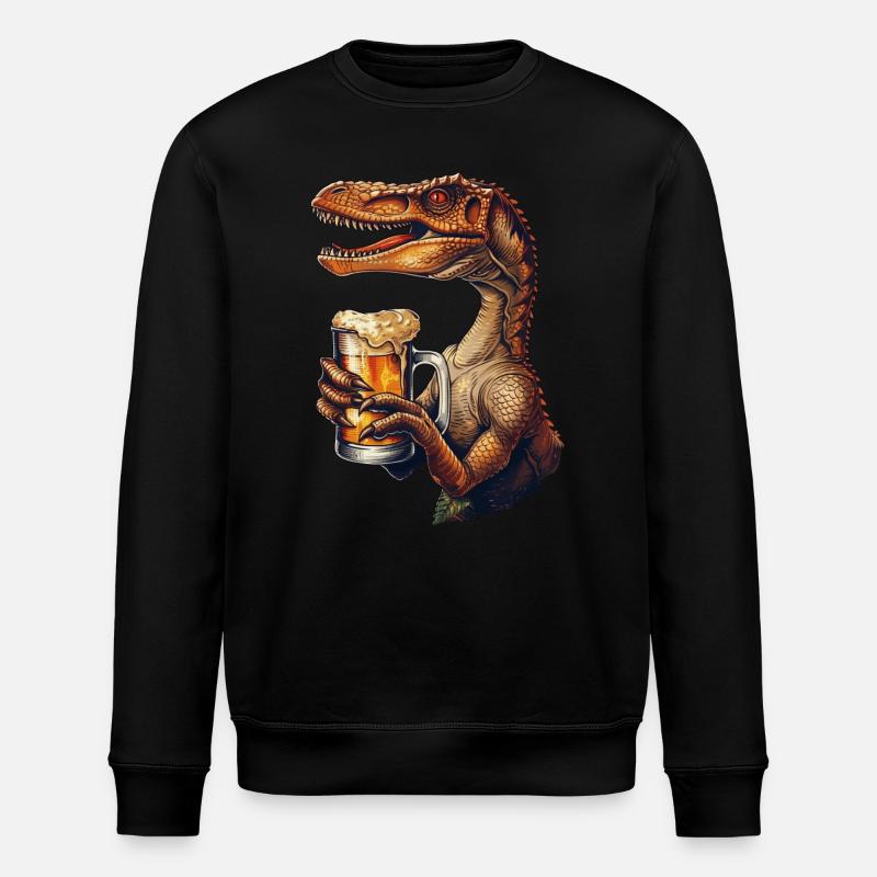 Utahraptor Bier - Stanley/Stella Unisex Bio-Sweatshirt ROLLER - Schwarz
