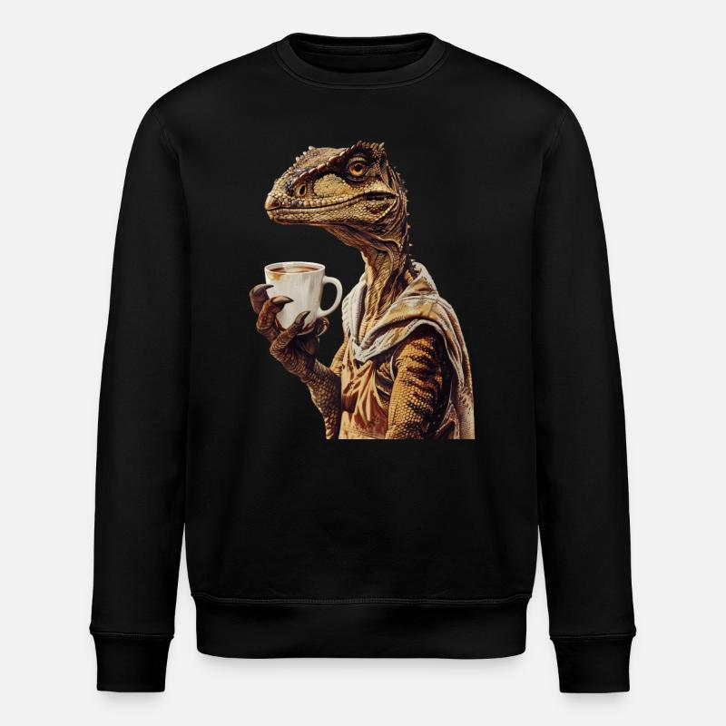 Utahraptor Kaffee - Stanley/Stella Unisex Bio-Sweatshirt ROLLER - Schwarz