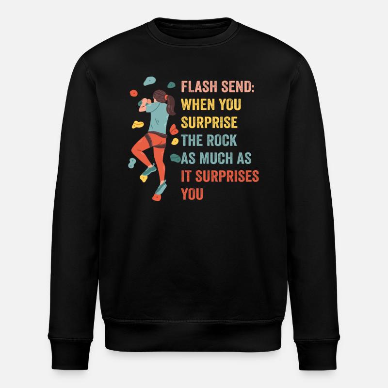 Boulderer Flash Send Bouldern - Stanley/Stella Unisex Bio-Sweatshirt ROLLER - Schwarz