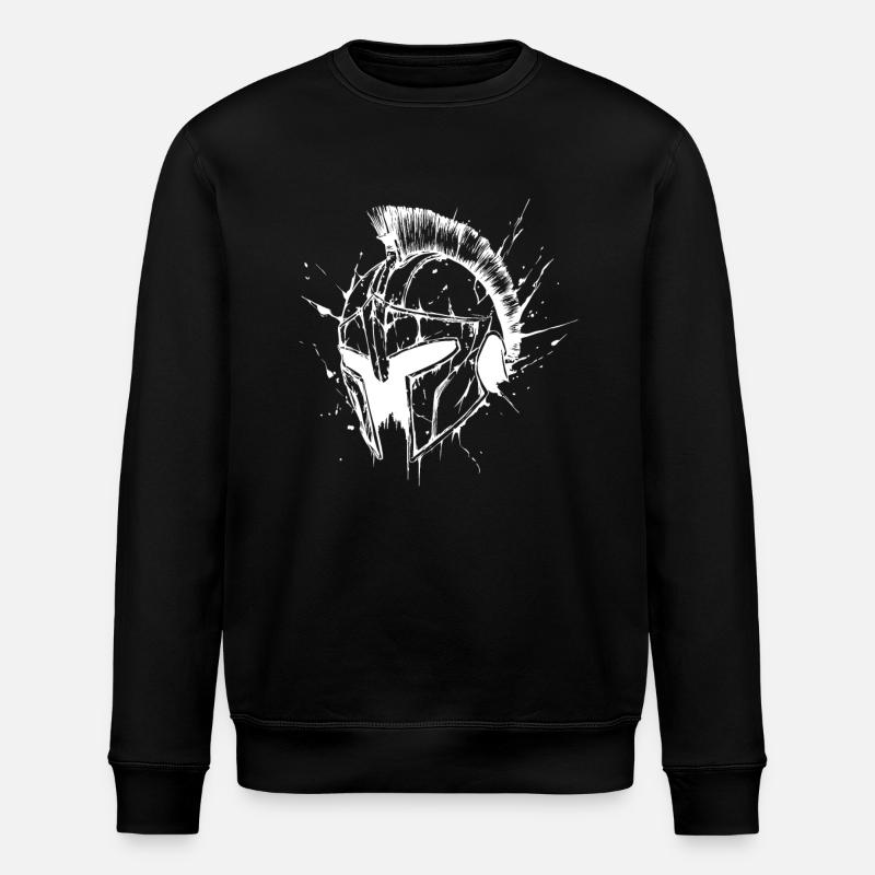 Spartan Helmet Warrior - Stanley/Stella ROLLER Unisex Organic Sweatshirt - black