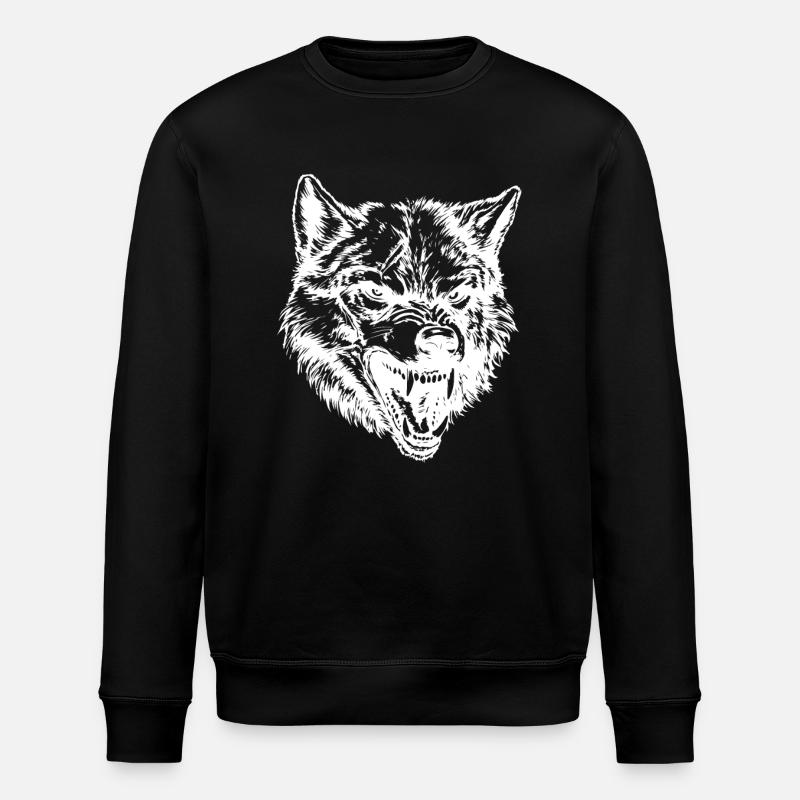 Wolf Tier - Stanley/Stella Unisex Bio-Sweatshirt ROLLER - Schwarz