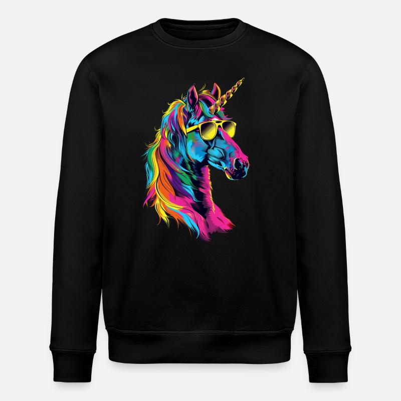 Einhorn - Stanley/Stella Unisex Bio-Sweatshirt ROLLER - Schwarz