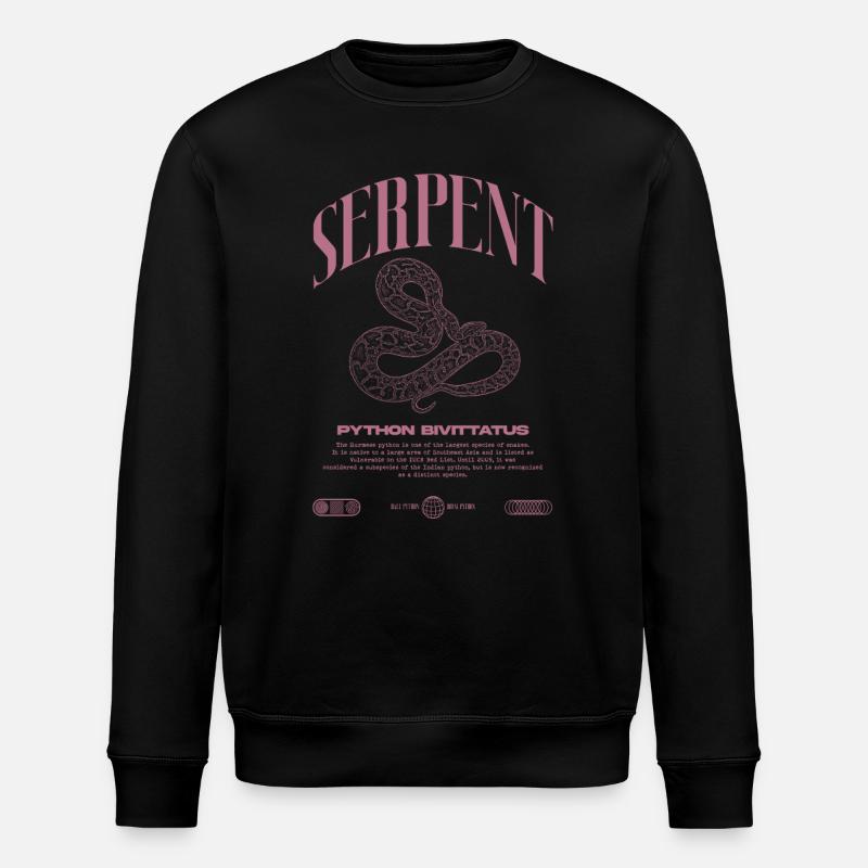 Burmesische Python Moderne Reptilienhalter Streetwear - Stanley/Stella Unisex Bio-Sweatshirt ROLLER - Schwarz