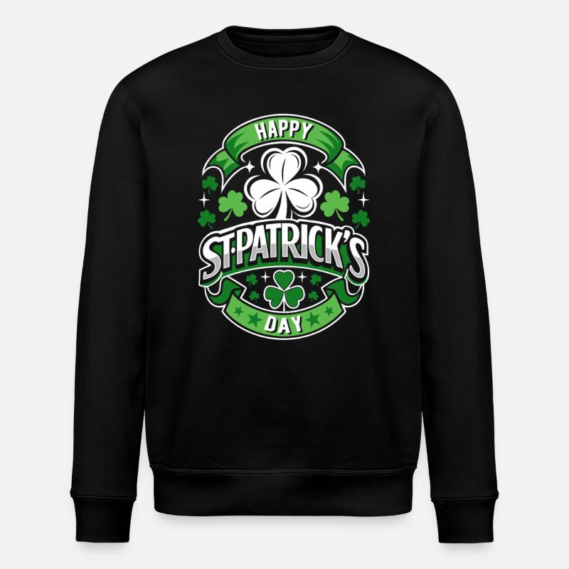 Bonne Saint-Patrick - Shamrock - Irlande - Sweat bio ROLLER Stanley/Stella Unisexe - noir