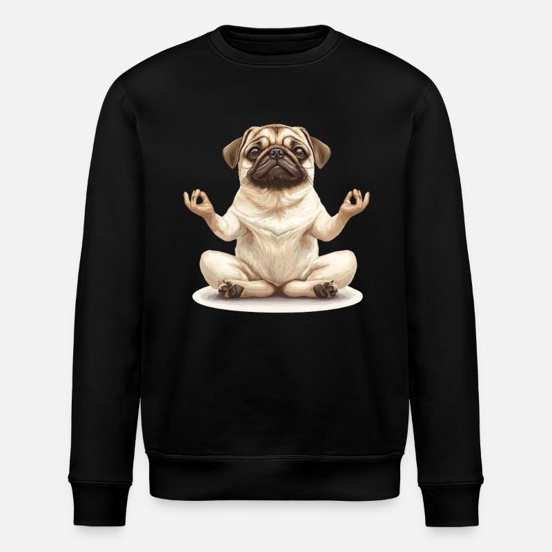 Mops - Stanley/Stella Unisex Bio-Sweatshirt ROLLER - Schwarz