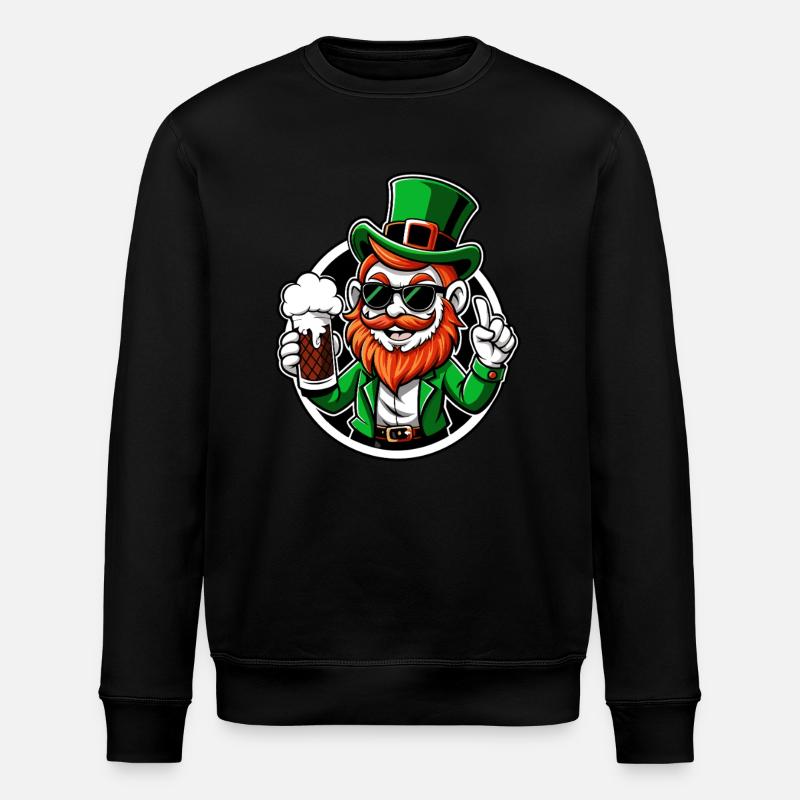 Leprechaun & Beer - Saint-Patrick - Irlande - Sweat bio ROLLER Stanley/Stella Unisexe - noir