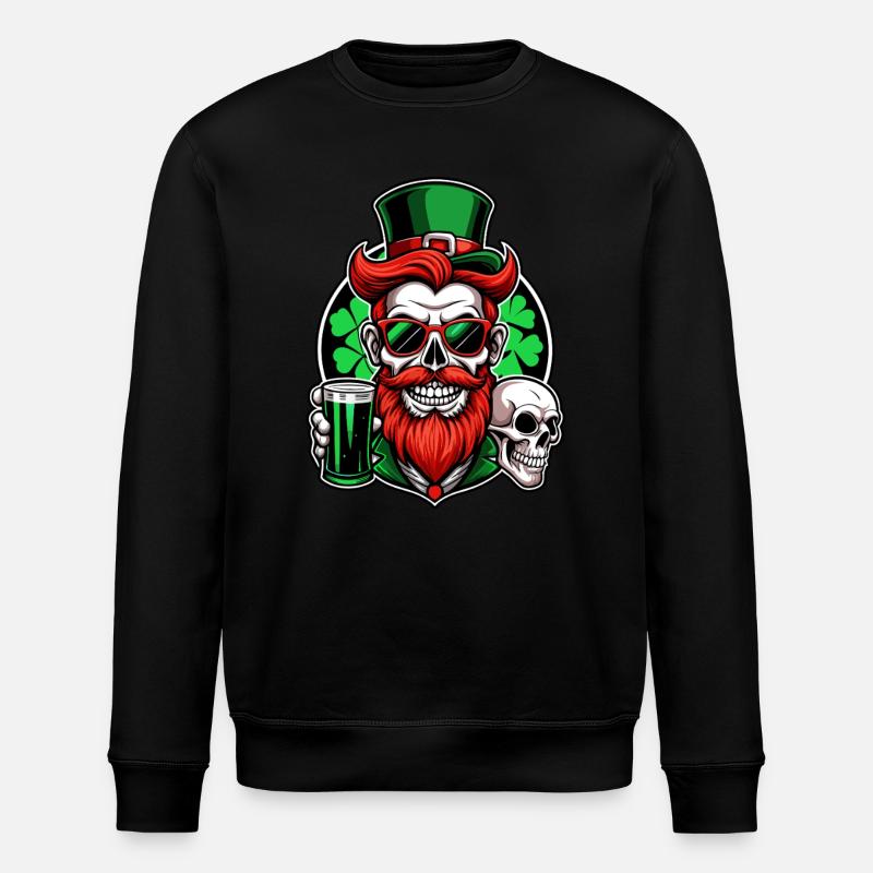 Crâne de lutin - Saint-Patrick - Irlande - Sweat bio ROLLER Stanley/Stella Unisexe - noir