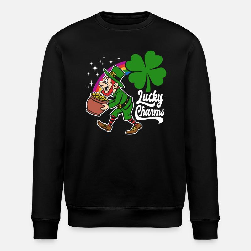 Porte-bonheur - Lutin - Saint-Patrick - Sweat bio ROLLER Stanley/Stella Unisexe - noir