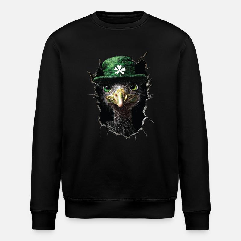 St. Patrick's Emu - Stanley/Stella Unisex Bio-Sweatshirt ROLLER - Schwarz