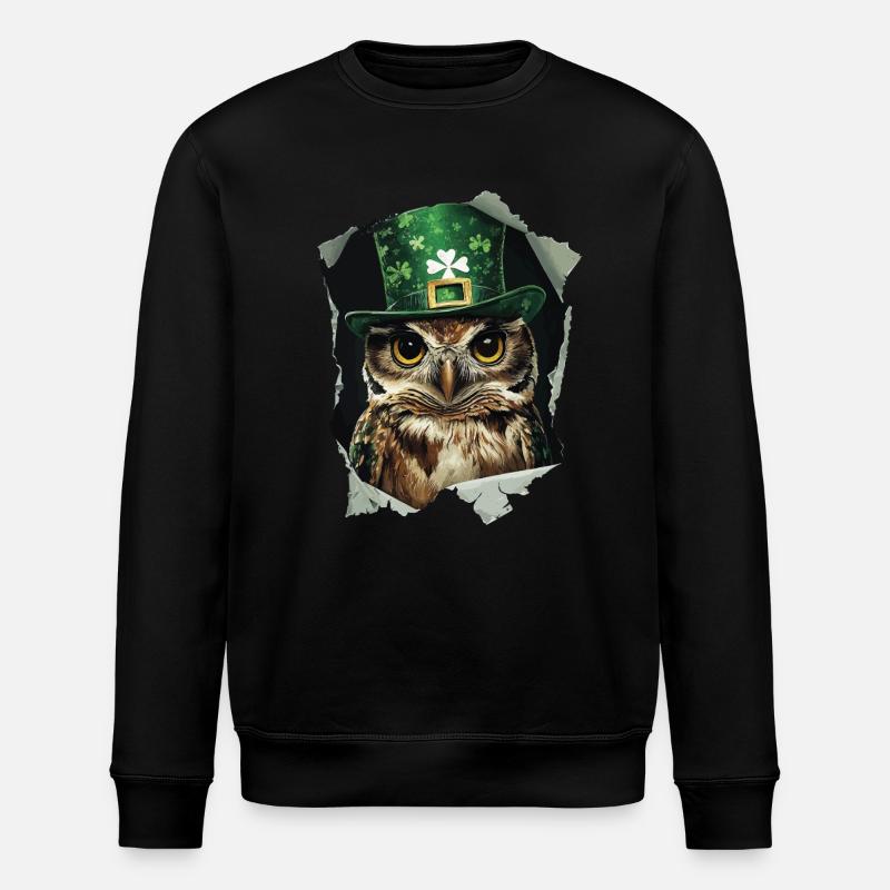 St. Patrick Eule - Stanley/Stella Unisex Bio-Sweatshirt ROLLER - Schwarz